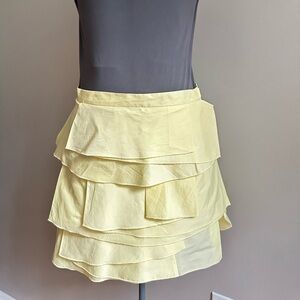 BCBG MAXAZRIA POPLIN TIER PLEATED SKIRT